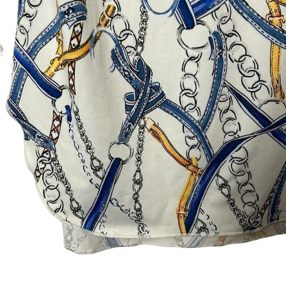 Y2K Gitane  NET,🇨🇦  top,sleeveless tunic,rounded hem, knots ,chains,coastal,sail - Picture 4 of 9